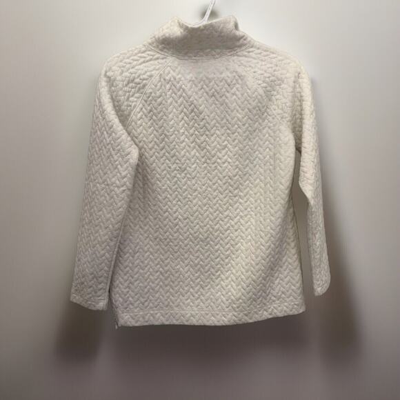 T by Talbots Mock Turtleneck Sweater with Side Zippers Ivory Size XS - Picture 2 of 9